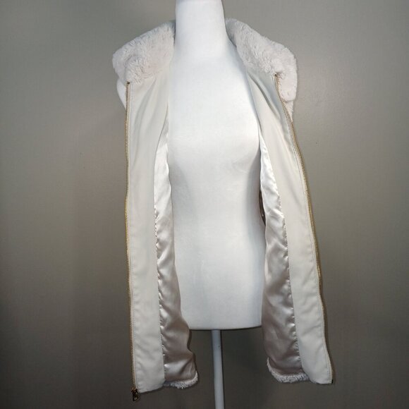 ANDREW MARC NEW YORK FAUX FUR VEST, CREAM COLOR, SIZE PXL, OVERSIZED - Picture 5 of 6
